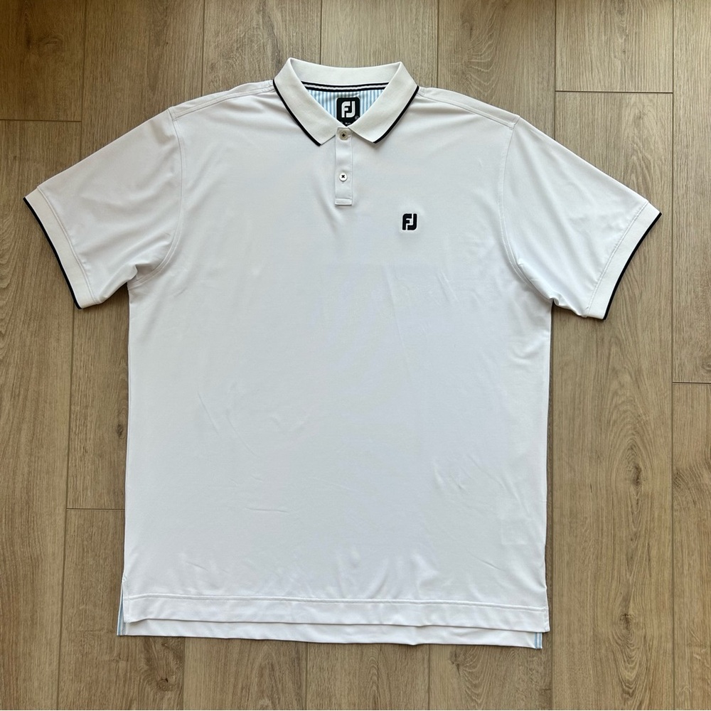 Men's Foot Joy White Polo Golf Shirt